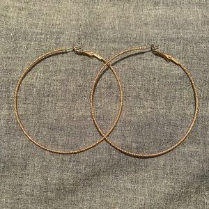 Icing gold hoop earrings 3in